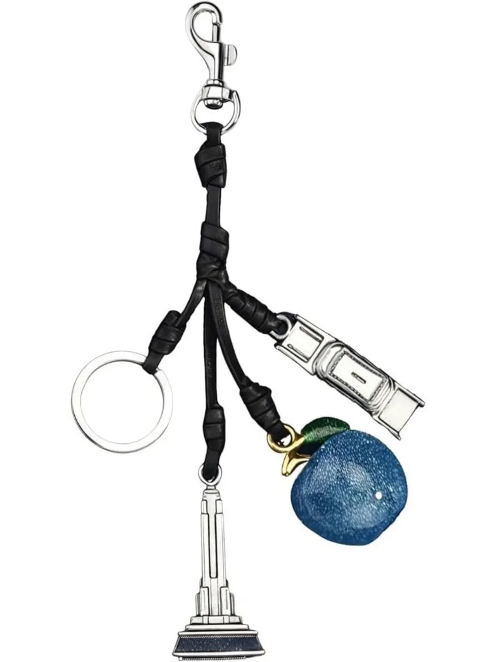 Eiffel Tower Cherry Bag Charm Keychain - Stylish Purse Accessory for Women
